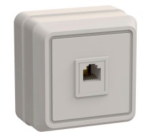 ОКТАВА кремовый Розетка 1-местная телефонная О/У РТ20-ОКм ETO10-K33-DC  GENERICA