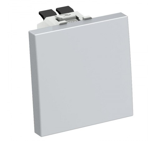 Переключатель кнопочный одноклавишный 10А 250В, 1 модуль Modul45, 45х45 мм цвет алюминиевый лак  6120970  OBO Bettermann