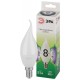 Лампа светодиодная  GREEN LINE LED BXS-8W-865-E14 GL E14 8 Вт свеча на ветру холодный свет  Б0067138  ЭРА