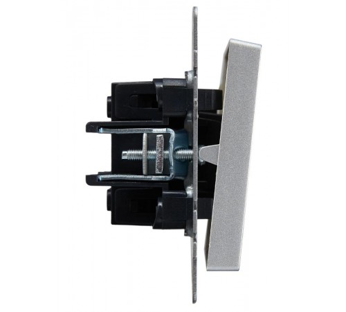 BRITE Выключатель 1-клавишный проходной 10А ВС10-1-6-БрА алюминий  BR-V12-0-10-K47  IEK