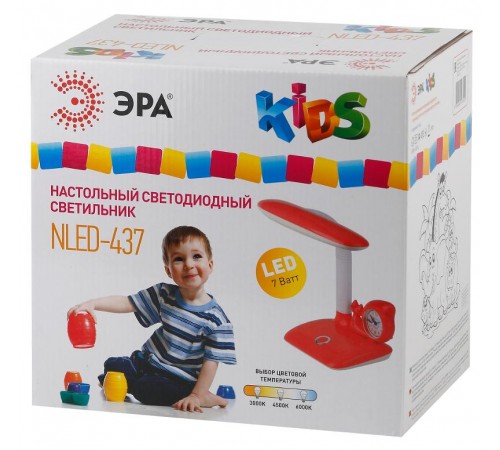 Светильник настольный NLED-437-7W-R ЭРА NLED-437-7W-R красный  Б0031619  ЭРА
