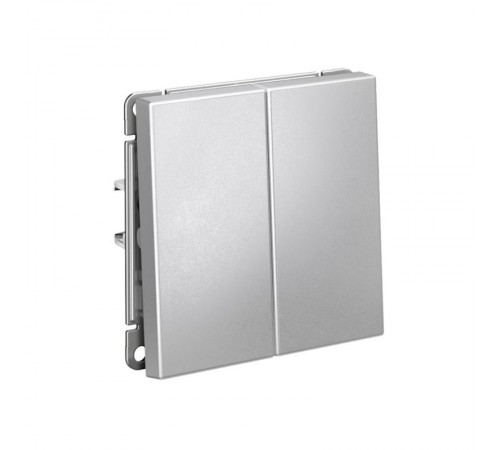 ArtGallery Алюминий Выключатель кнопочный 2-клавишный, сх.2, 10А, механизм  GAL000317  SE