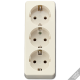 Штепсельная розетка SCHUKO 16А / 250В, тройная накладного монтажа, с монтажной платой;  слоновая кость; AP600  10S23L  Jung