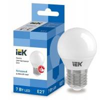 Лампа светодиодная LED 7Вт Е27 230В 6500К ECO G45 шар  LLE-G45-7-230-65-E27  IEK