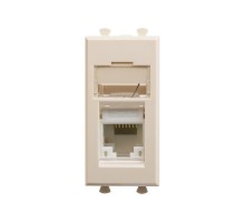 Компьютерная розетка "Ванильная дымка" Avanti RJ-45 модульная, кат. 5е , 1 мод  4405461  DKC