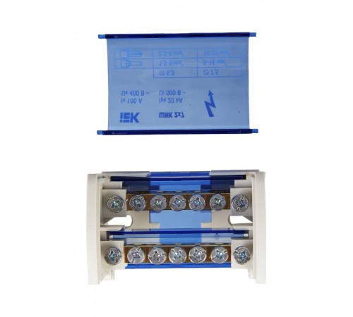 Шины на DIN-рейку в корпусе (кросс-модуль) L+PEN 2х7   YND10-2-07-100  IEK