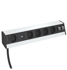 Настольный бокс укомплектованный DB (5 розеток 220В, 2 RJ45 категория 6 экранированные) алюминий  6116957  OBO Bettermann