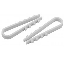 Дюбель-хомут для круглого кабеля 19-25мм белый (100шт) ЭРА  Б0045083  ЭРА