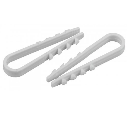 Дюбель-хомут для круглого кабеля 19-25мм белый (100шт) ЭРА  Б0045083  ЭРА