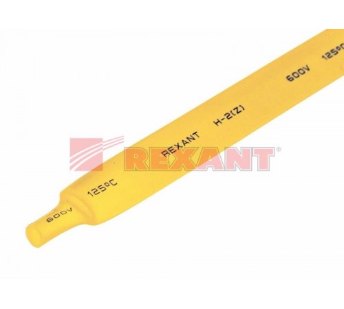 Термоусадочная трубка 9,0/4,5 мм, желтая, упаковка 50 шт. по 1 м  20-9002  REXANT