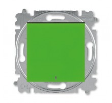 ABB Levit Зелёный / дымчатый чёрный Выключатель кнопочный 1-кл. с подсветкой  3559H-A91447 67W  2CHH599147A6067  ABB