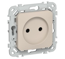 FLITE Розетка без заземления без шторок 10А РС01-0-ФлЛ льняной  FI-R10-10-K88  IEK