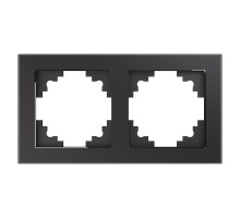 Рамка горизонтальная 2-местная, серия Катрин, GFR00-7002-06, графит  39540  STEKKER