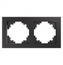 Рамка горизонтальная 2-местная, серия Катрин, GFR00-7002-06, графит  39540  STEKKER