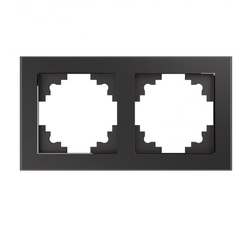 Рамка горизонтальная 2-местная, серия Катрин, GFR00-7002-06, графит  39540  STEKKER