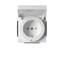 Розетка Shuko 16А 230В IP21/44 с крышкой, Impressivo, белый  20EUCK-84   2TKA003847G1  ABB