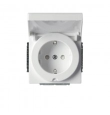 Розетка Shuko 16А 230В IP21/44 с крышкой, Impressivo, белый  20EUCK-84   2TKA003847G1  ABB