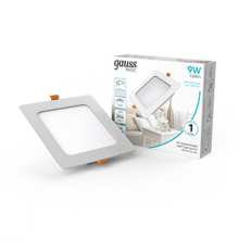 Светильник  Basic Downlight квадрат 9W 720lm 4000K 170-260V IP20 120*26 белый LED 1/100  9031420209  Gauss