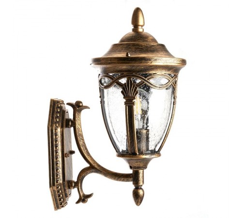 Светильник садово-парковый, 60W 230V IP44 черное золото, PL682 (на стену вверх)  11693  FERON