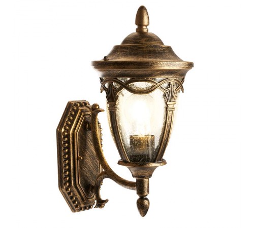 Светильник садово-парковый, 60W 230V IP44 черное золото, PL682 (на стену вверх)  11693  FERON