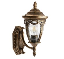 Светильник садово-парковый, 60W 230V IP44 черное золото, PL682 (на стену вверх)  11693  FERON