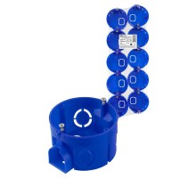 Коробка установочная СП D68х42мм, саморезы, стыковочные узлы, синяя, IP20, (10 шт)  SQ1402-2118  TDM