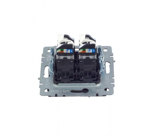 BRITE Розетка компьютерная 2-ая RJ45 кат.5E РК10-2-БрЧ черный  BR-K20-1-K02  IEK