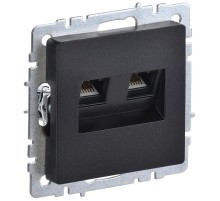 BRITE Розетка компьютерная 2-ая RJ45 кат.5E РК10-2-БрЧ черный  BR-K20-1-K02  IEK