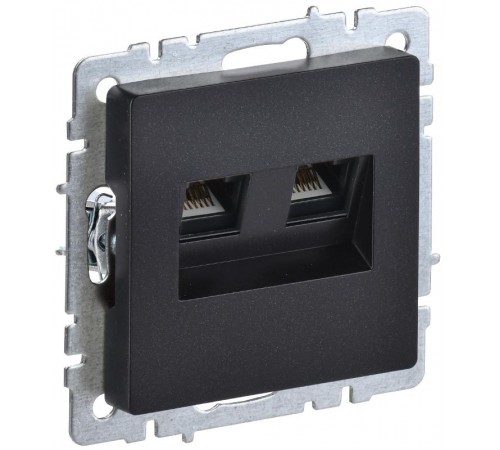 BRITE Розетка компьютерная 2-ая RJ45 кат.5E РК10-2-БрЧ черный  BR-K20-1-K02  IEK