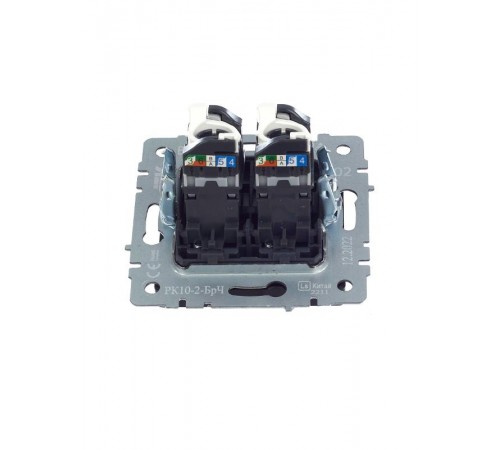 BRITE Розетка компьютерная 2-ая RJ45 кат.5E РК10-2-БрЧ черный  BR-K20-1-K02  IEK