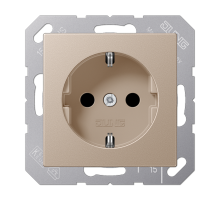 Штепсельная розетка SCHUKO 16А / 250В, пружинные зажимы; дюропласт; шампань; A500  A1520CH  Jung