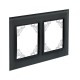 Минск Рамка 2-местная стеклянная черная Basic  ERM-G-402-70  EKF