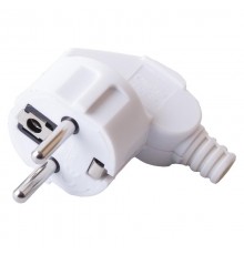 PPG16-41-202 Вилка угловая с/з, 250В, 16A, белый  32850  STEKKER