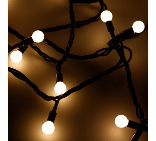 Светодиодная гирлянда ARD-BALL-CLASSIC-D13-10000-BLACK-100LED WARM (230V, 7W)  025572  Arlight