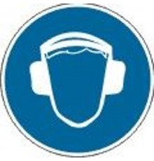 Знак наклейка M03 "Работать в защитных наушниках" (200х200) ГОСТ 12.4.026-2015  PROxima an-m-03  EKF