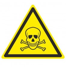 Знак W 03 "Опасно. Ядовитые вещества" 200х200х200 мм, пленка самоклеящаяся ГОСТ Р 12.4.026-2001  an-w-03  EKF