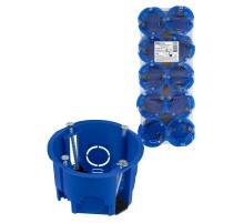 Коробка установочная СП D68х45мм, саморезы, пл. лапки, синяя, IP20, (10 шт)  SQ1403-1901  TDM