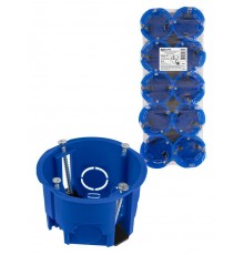 Коробка установочная СП D68х45мм, саморезы, пл. лапки, синяя, IP20, (10 шт)  SQ1403-1901  TDM