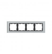 Simon 82 Рамка декоративная, 4 поста, S82 Nature, Стекло, серый-графит  82847-35  Simon