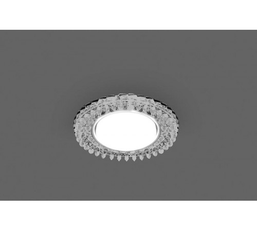Светильник встраиваемый с белой LED подсветкой CD4027 потолочный GX53 без лампы прозрачный  29541  Feron