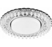 Светильник встраиваемый с белой LED подсветкой CD4027 потолочный GX53 без лампы прозрачный  29541  Feron
