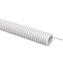 ELASTA Труба гофрированная ПВХ d=32мм с зондом белая (25м)  ET-TG21-121-032-025-K01  IEK