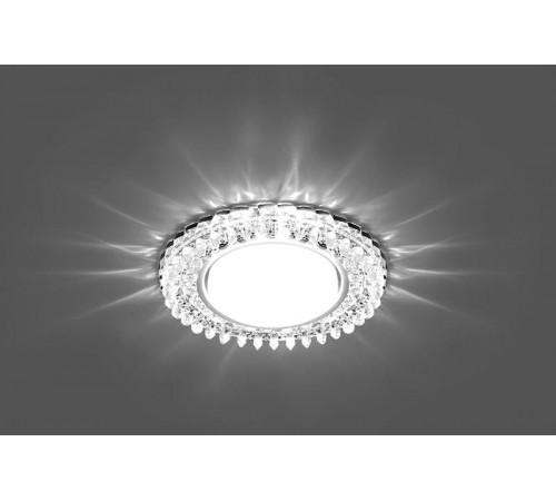 Светильник встраиваемый с белой LED подсветкой CD4027 потолочный GX53 без лампы прозрачный  29541  Feron