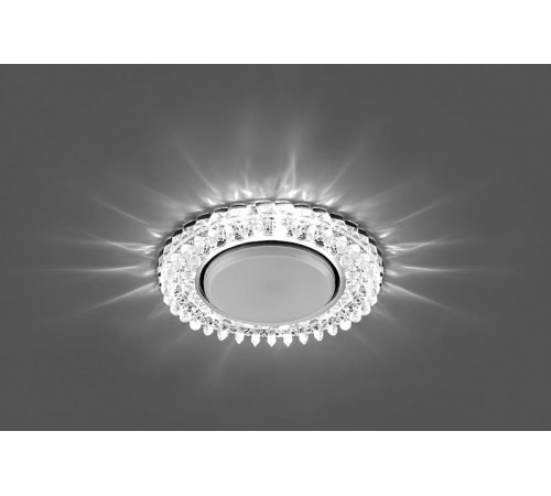Светильник встраиваемый с белой LED подсветкой CD4027 потолочный GX53 без лампы прозрачный  29541  Feron