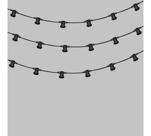 Белт-Лайт 2 жилы, 50м, шаг 20см, 250 патронов E27, IP65, черный круглый провод ПВХ  331-243  NEON-NIGHT