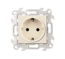 Simon 24 Сл. кость Розетка 2К+З Schuko со шторками  2450432-031  Simon