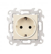 Simon 24 Сл. кость Розетка 2К+З Schuko со шторками  2450432-031  Simon