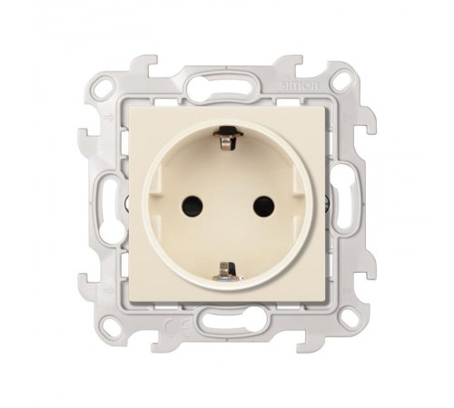 Simon 24 Сл. кость Розетка 2К+З Schuko со шторками  2450432-031  Simon