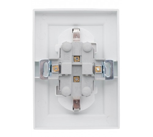 Минск Розетка 2-местная СП с заземлением 16А белая с защ. штор. EKF Basic  ERR16-128-100  EKF