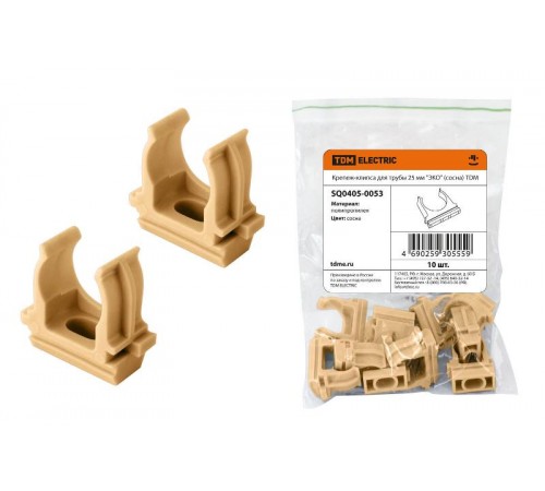 Крепеж-клипса для трубы 25 мм (10шт) "ЭКО" (сосна)  SQ0405-0053  TDM